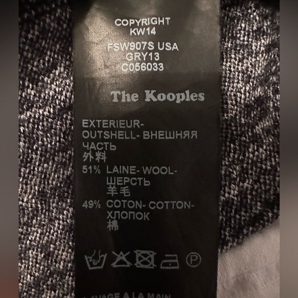 The Kooples Sport Full Zip Hooded Sweatshirt - Size M - Picture 6 of 8